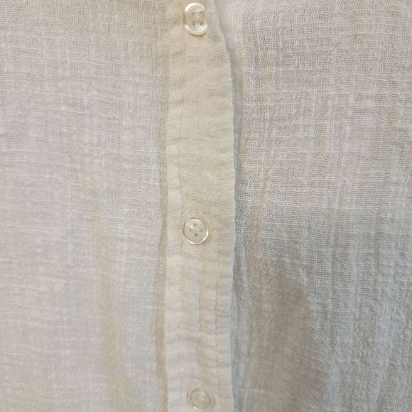 Marine Layer 100% Cotton White Button Down Top Womens Size LG Coastal Cruise - Picture 4 of 11